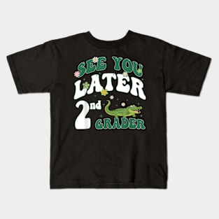 See You Later 2Nd Grader Last Day Of School Teacher Dinosaur Kids T-Shirt